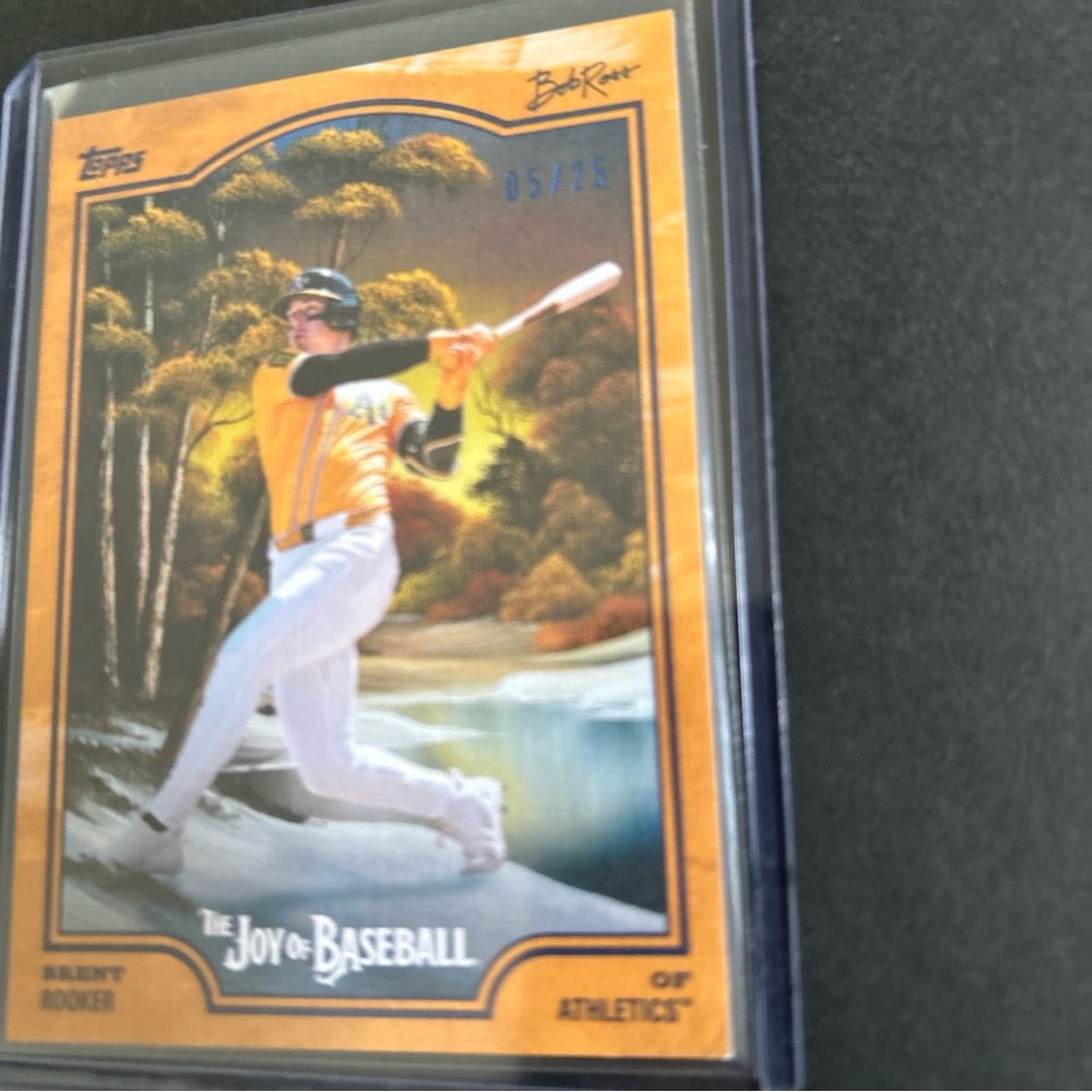 Topps The Joy of Baseball Card Bob Ross Indian yellow 5/25 Brent Rooker